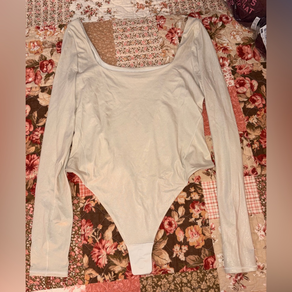 lululemon athletica White Long-Sleeve Scoop Neck Bodysuit